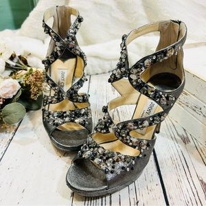 Jimmy choo crystal studded rhinestone heels